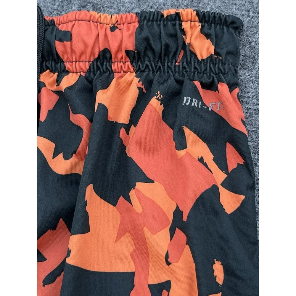 Nike Dri-Fit Boys Orange & Black Basketball Shorts With‎ Pockets Swoosh Size XL
